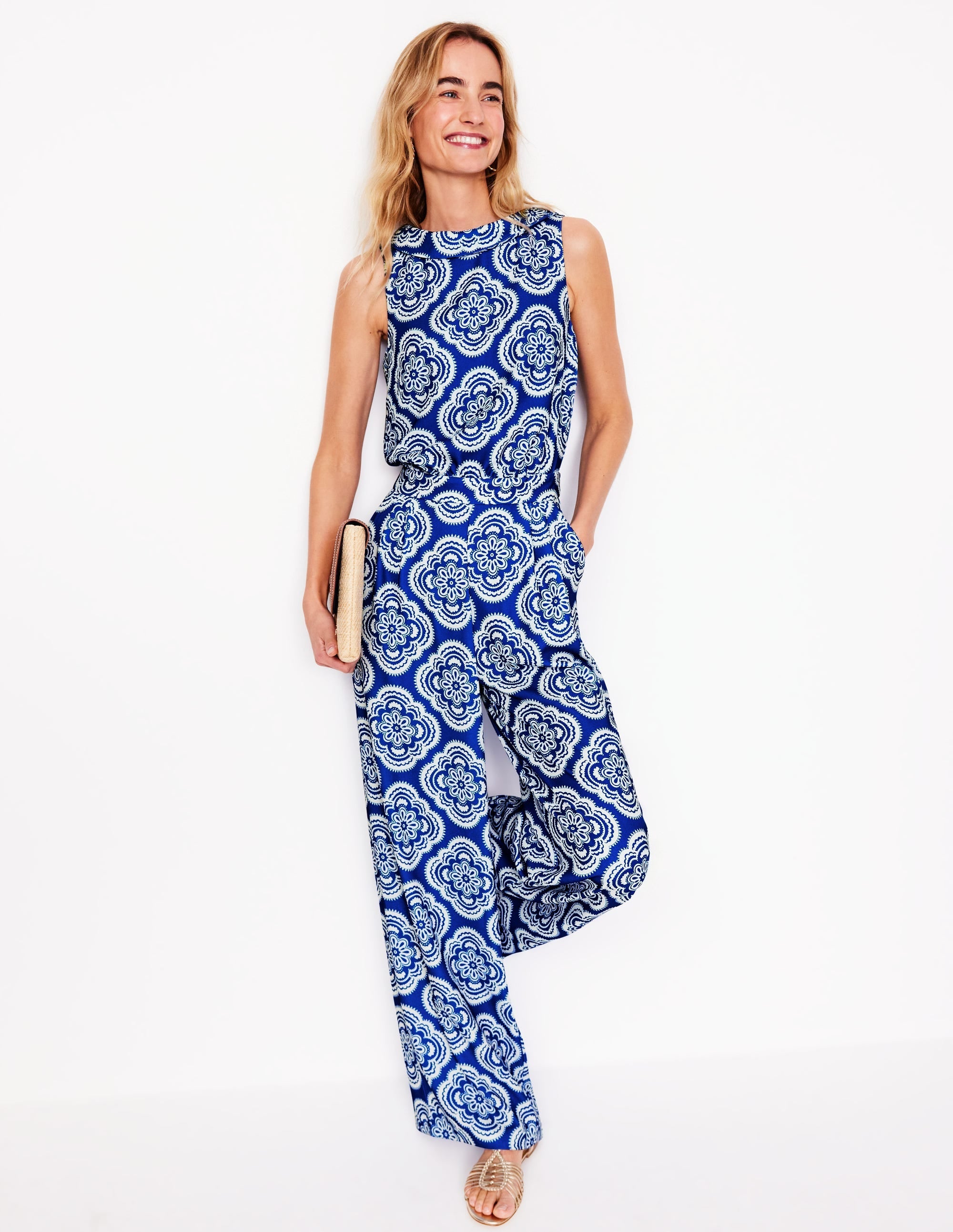 Clarissa Jumpsuit-Gallery Blue, Botanic Blush