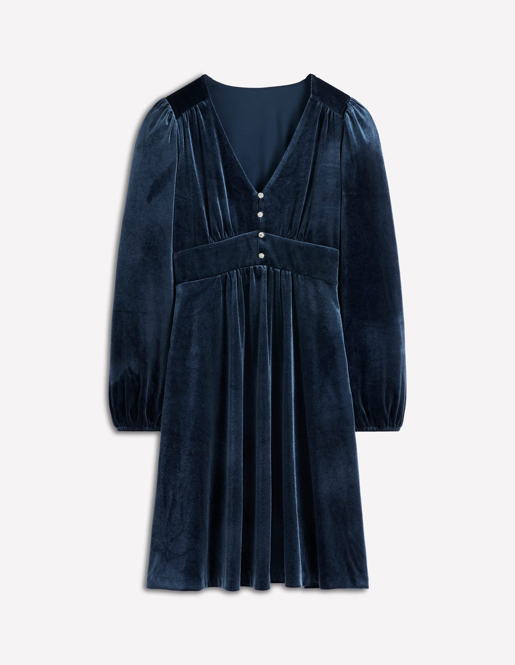Jocelyn Short Velvet Dress-Midnight Ocean